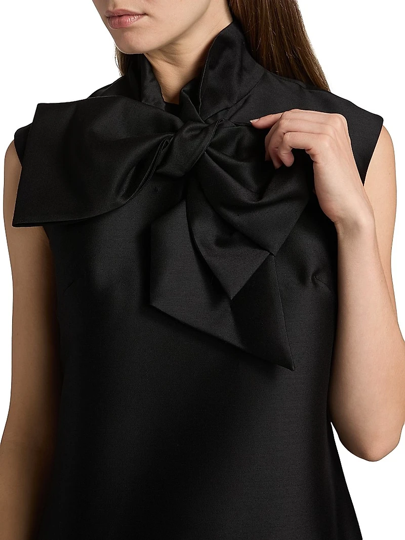 Hypnotic Wool-Silk Tieneck Minidress