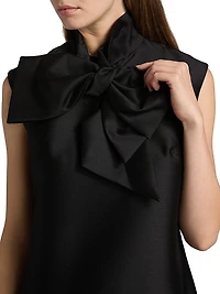 Hypnotic Wool-Silk Tieneck Minidress