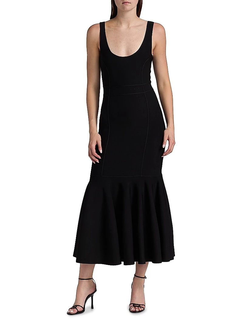 Hypnotic Compact-Knit Midi-Dress