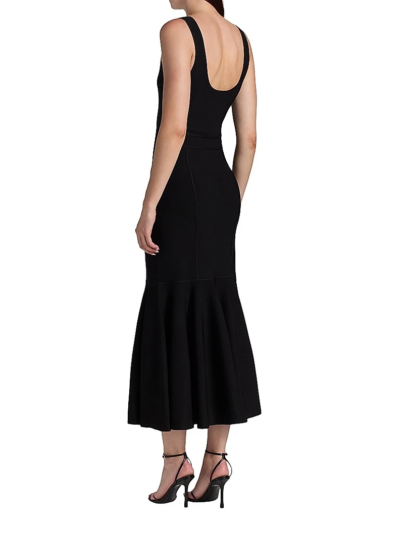 Hypnotic Compact-Knit Midi-Dress