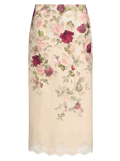 Hypnotic Linen Pencil Skirt