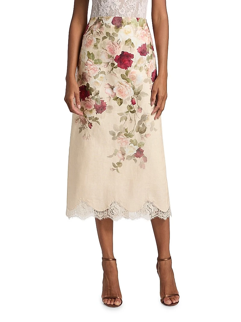 Hypnotic Linen Pencil Skirt