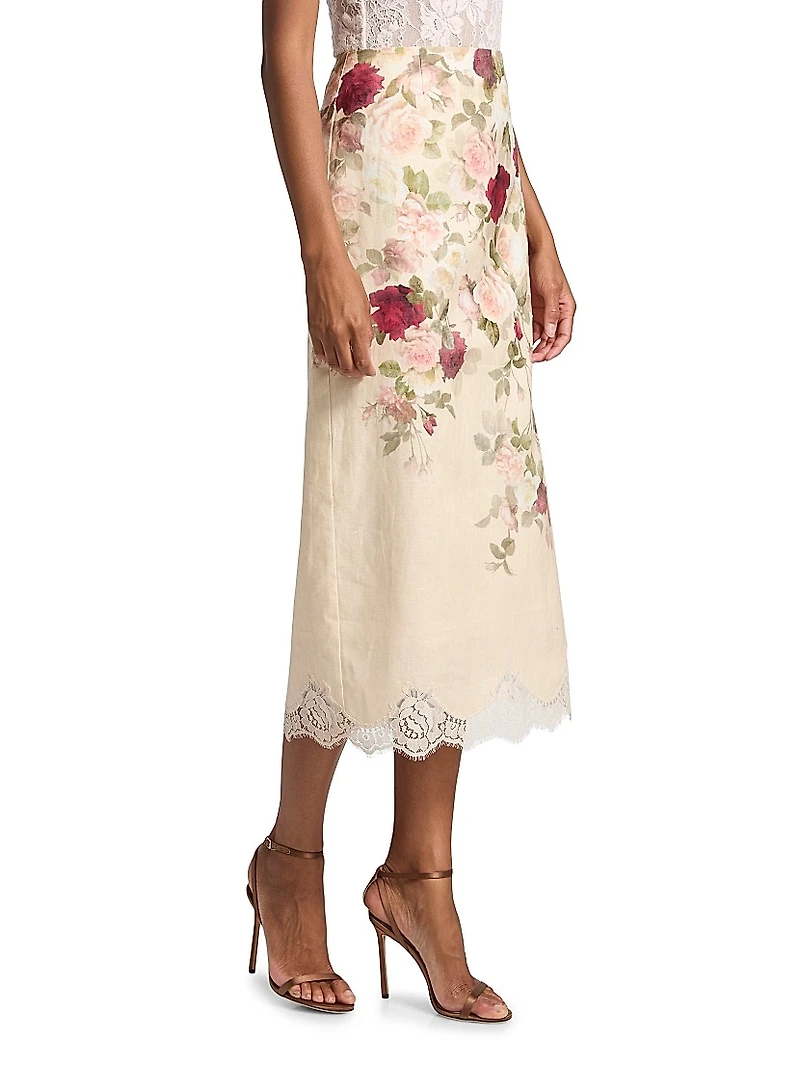 Hypnotic Linen Pencil Skirt