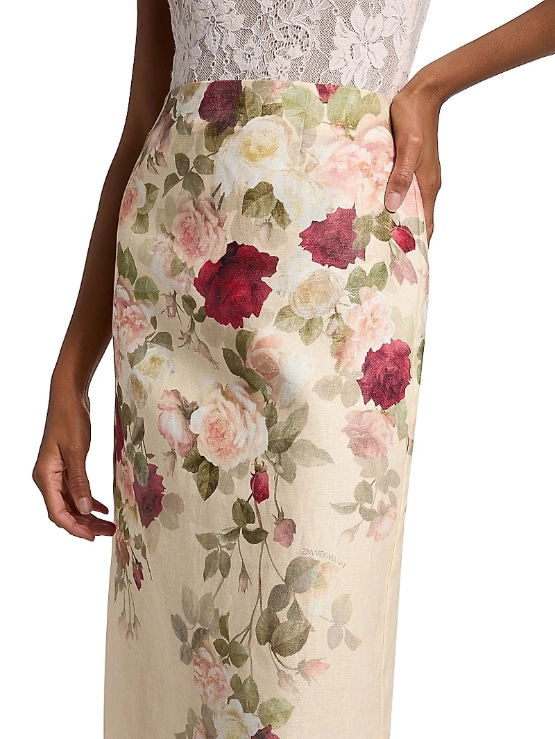Hypnotic Linen Pencil Skirt
