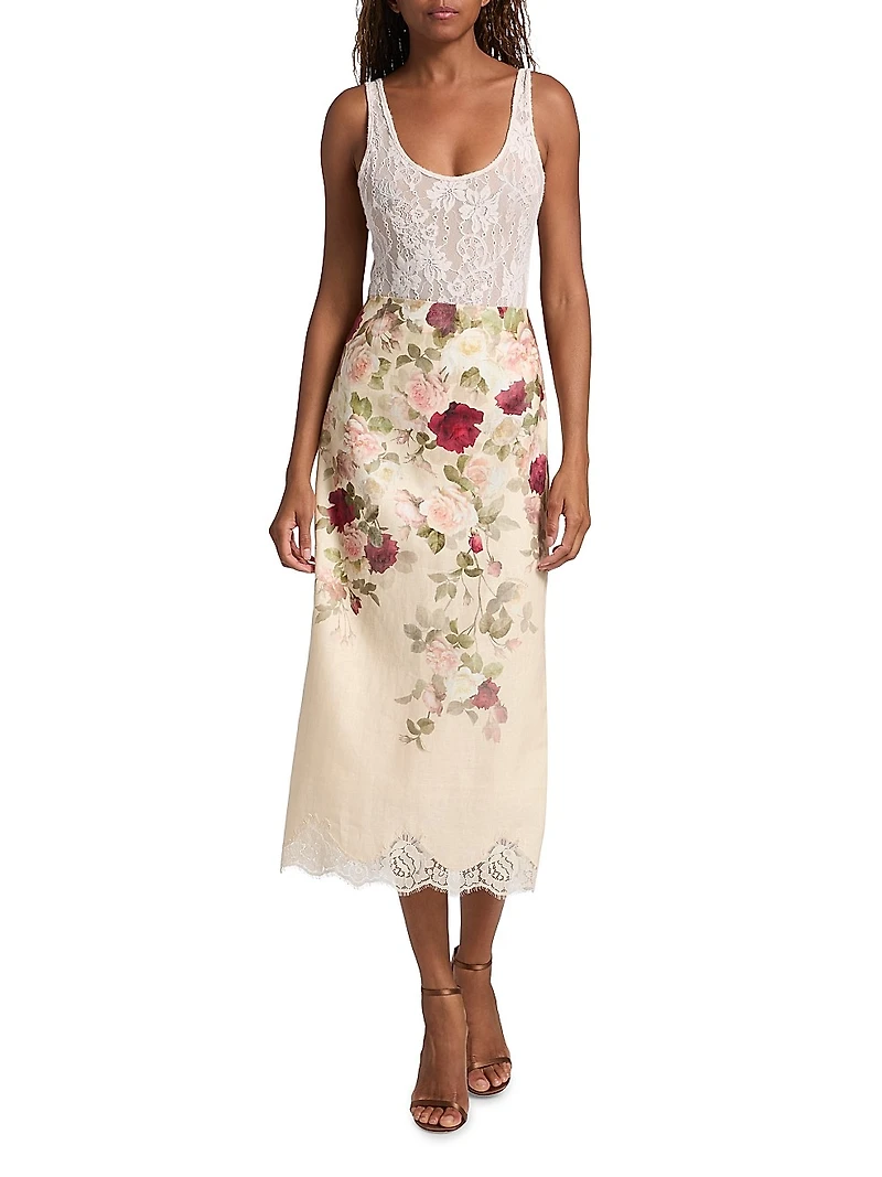 Hypnotic Linen Pencil Skirt