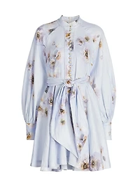 Hypnotic Linen Tie-Waist Minidress