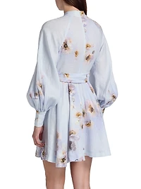 Hypnotic Linen Tie-Waist Minidress