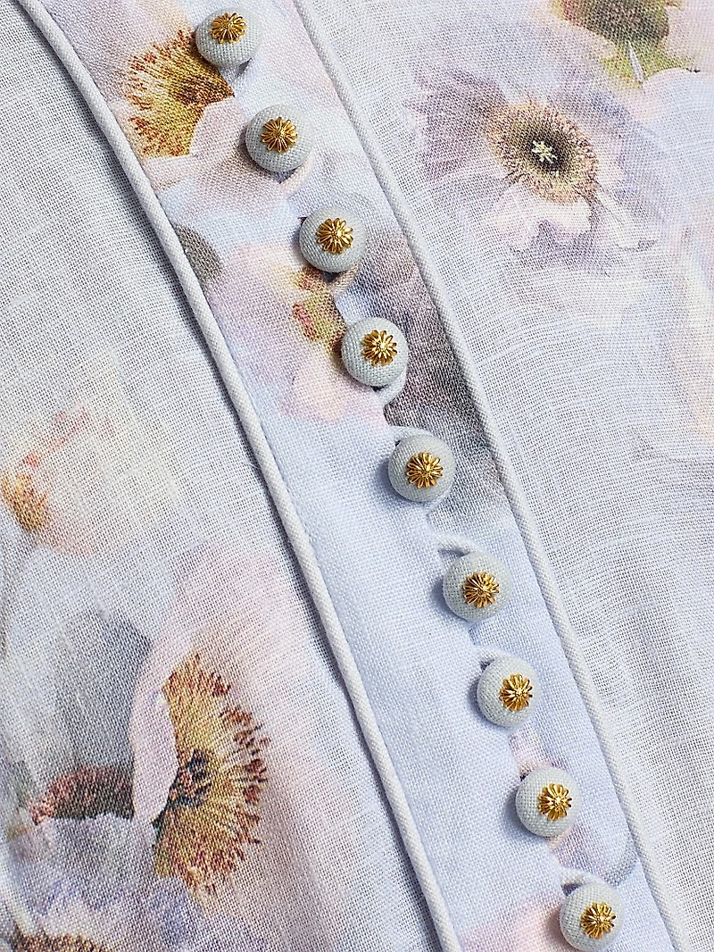 Hypnotic Linen Tie-Waist Minidress