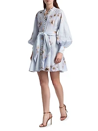 Hypnotic Linen Tie-Waist Minidress