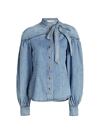 Denim Tieneck Blouse