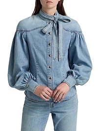 Denim Tieneck Blouse