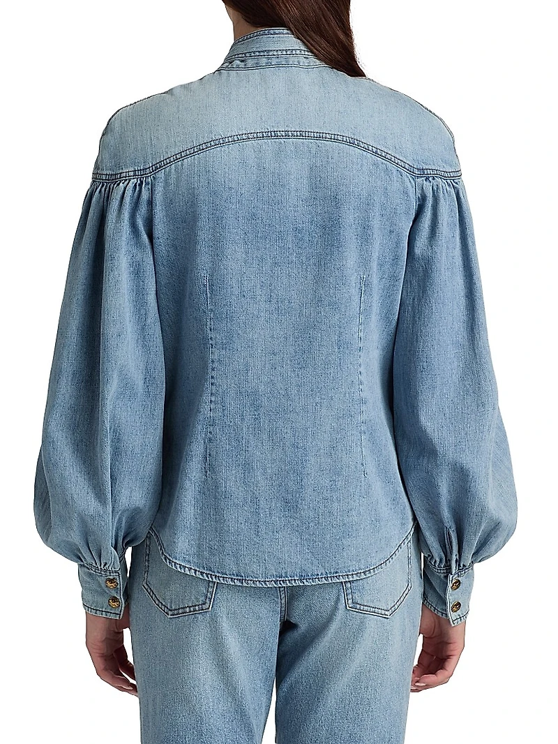 Denim Tieneck Blouse