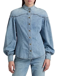 Denim Tieneck Blouse