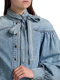 Denim Tieneck Blouse
