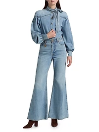 Denim Tieneck Blouse