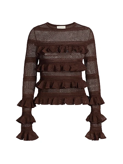 Hypnotic Knitted Lace Frill Top