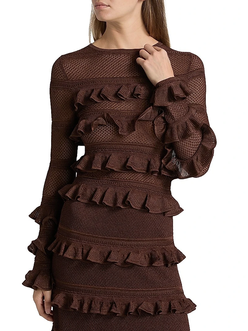 Hypnotic Knitted Lace Frill Top