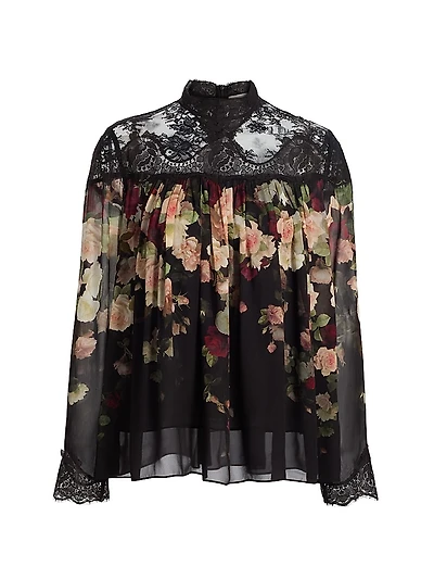 Hypnotic Floral & Lace Blouse