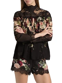 Hypnotic Floral & Lace Blouse