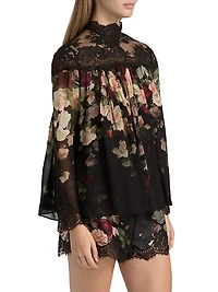 Hypnotic Floral & Lace Blouse