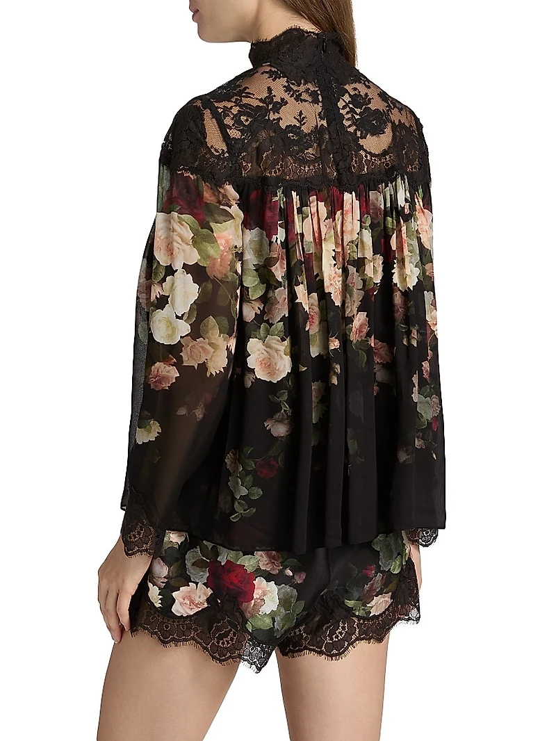 Hypnotic Floral & Lace Blouse