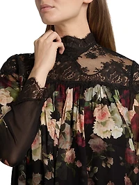 Hypnotic Floral & Lace Blouse