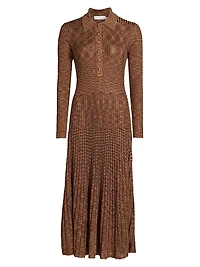 Mouline Rib-Knit Midi-Dress