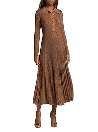 Mouline Rib-Knit Midi-Dress