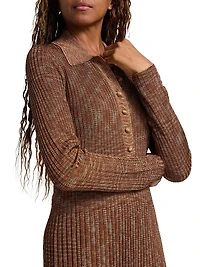 Mouline Rib-Knit Midi-Dress