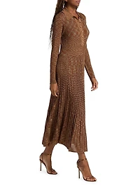 Mouline Rib-Knit Midi-Dress