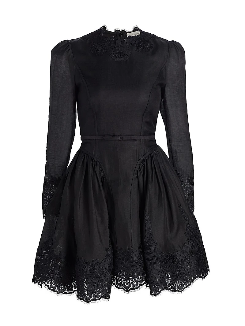 Hypnotic Lace Belted Minidress