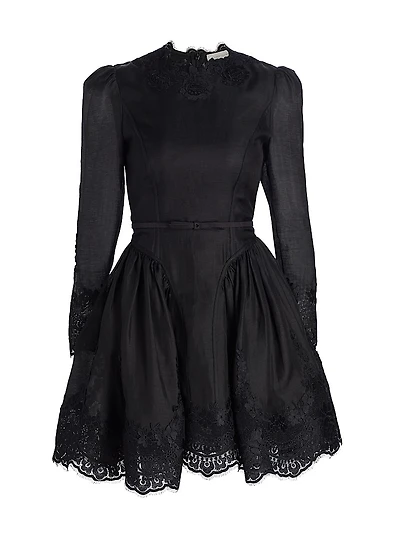 Hypnotic Lace Belted Minidress