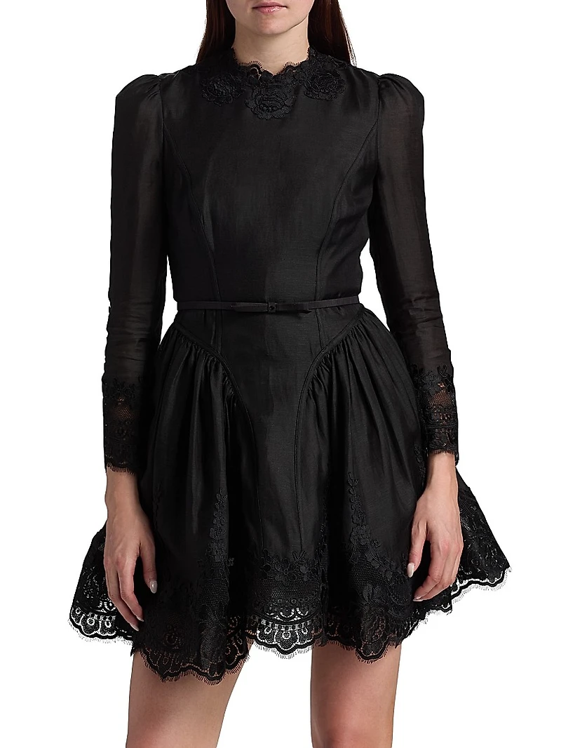 Hypnotic Lace Belted Minidress