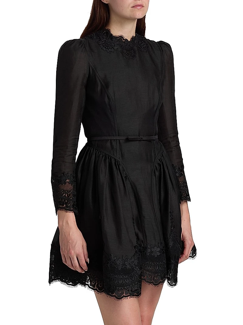 Hypnotic Lace Belted Minidress