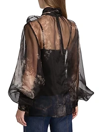 Hypnotic Silk Tieneck Blouse