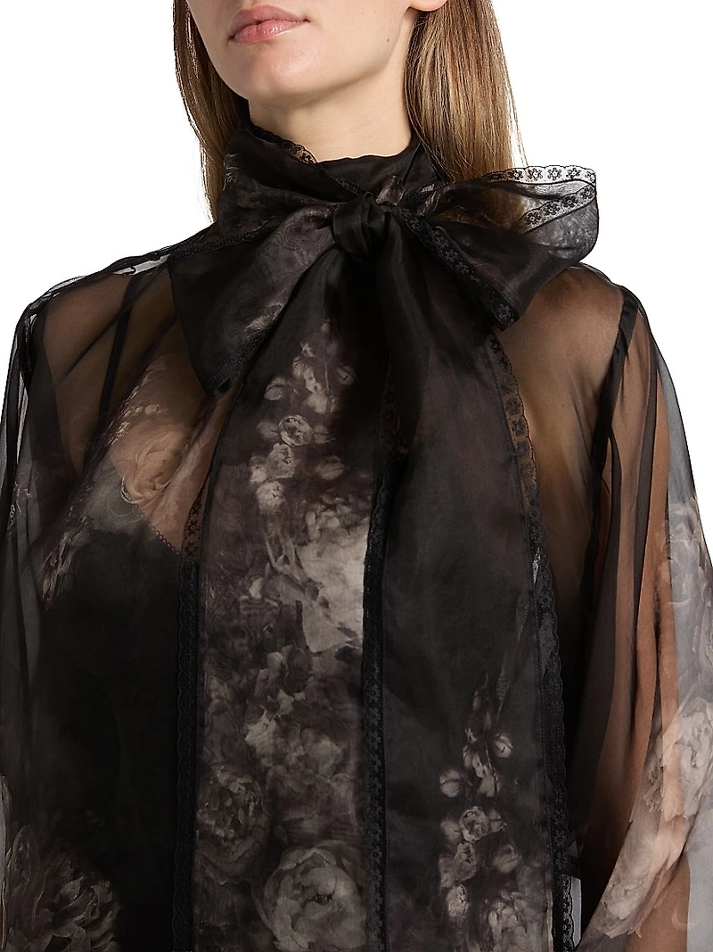 Hypnotic Silk Tieneck Blouse
