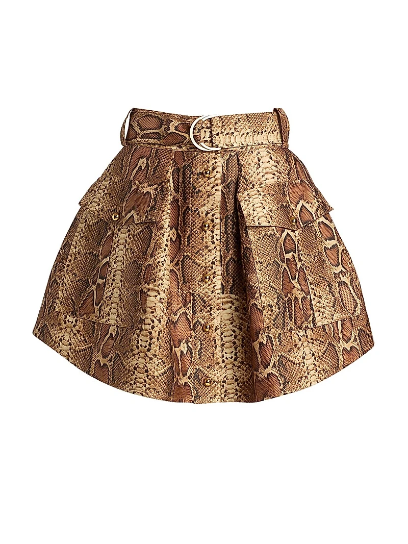 Hypnotic Snake-Print Miniskirt