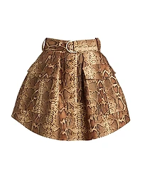 Hypnotic Snake-Print Miniskirt