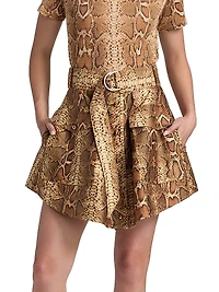 Hypnotic Snake-Print Miniskirt