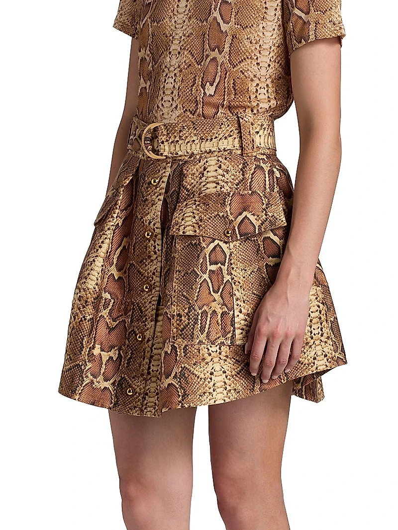 Hypnotic Snake-Print Miniskirt
