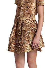 Hypnotic Snake-Print Miniskirt