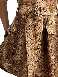 Hypnotic Snake-Print Miniskirt