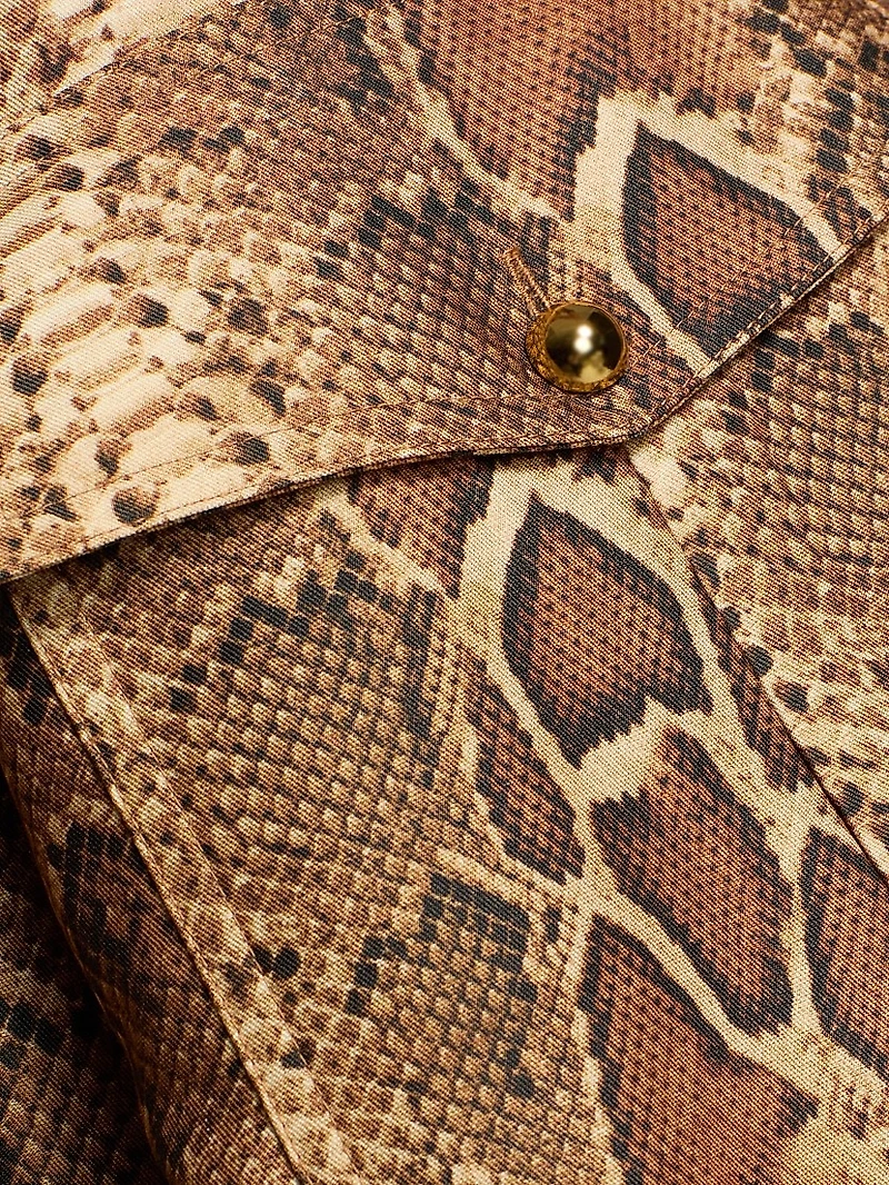 Hypnotic Snake-Print Miniskirt