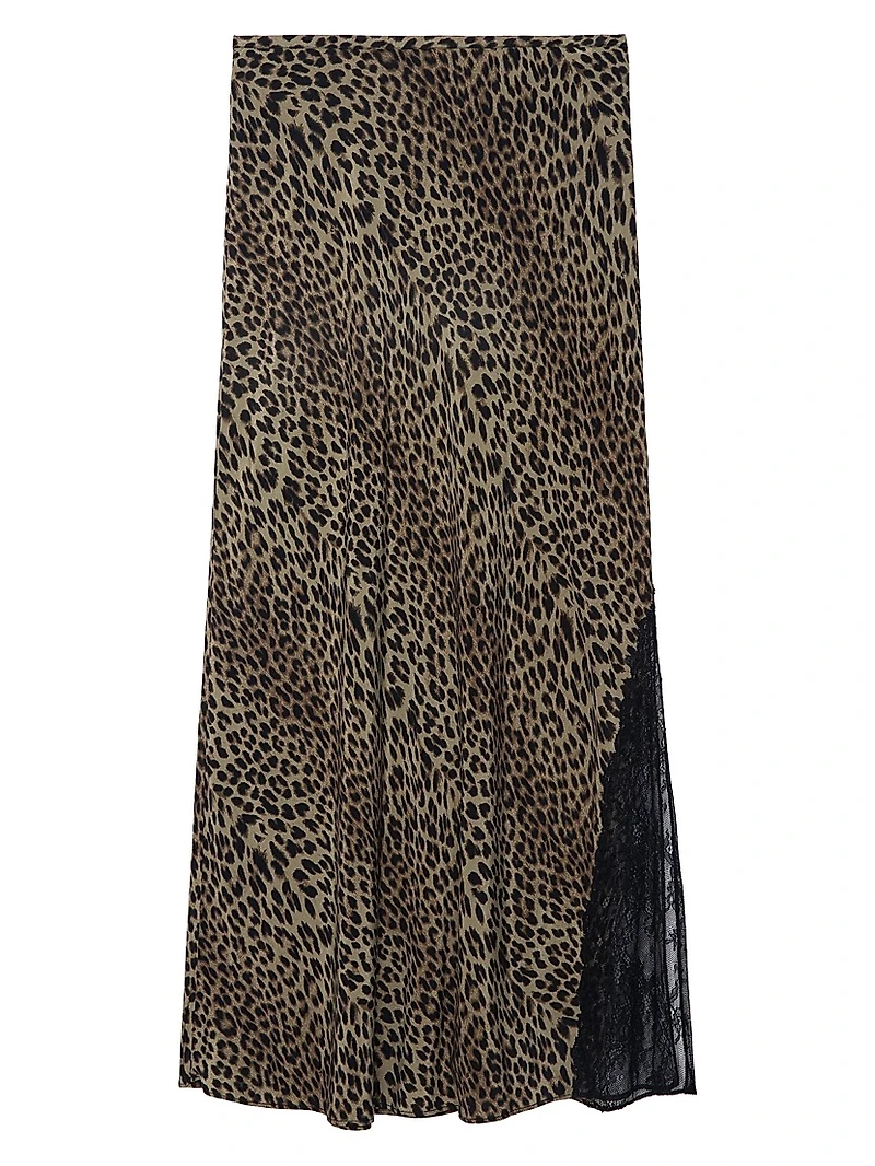 Jayla Leopard-Print Midi-Skirt