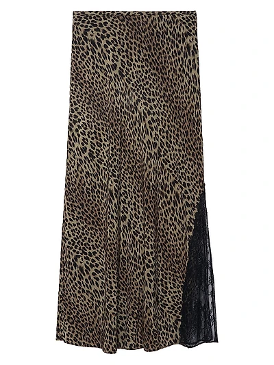 Jayla Leopard-Print Midi-Skirt