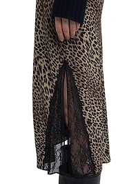 Jayla Leopard-Print Midi-Skirt