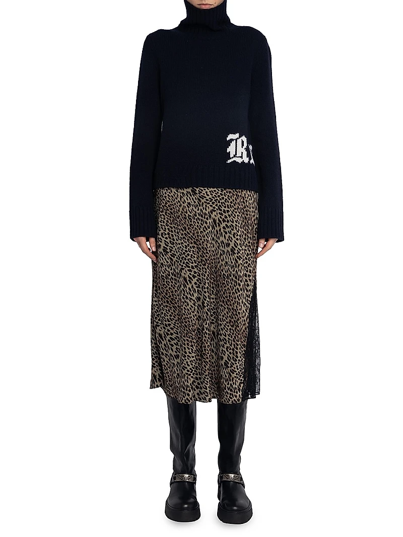 Jayla Leopard-Print Midi-Skirt