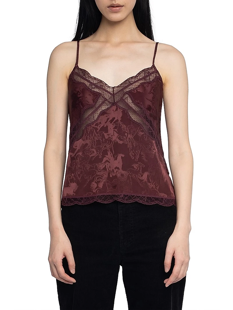 Cishi Jac Horses Silk Camisole