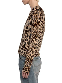 Manala Leopard Print Cashmere Cardigan
