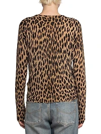 Manala Leopard Print Cashmere Cardigan